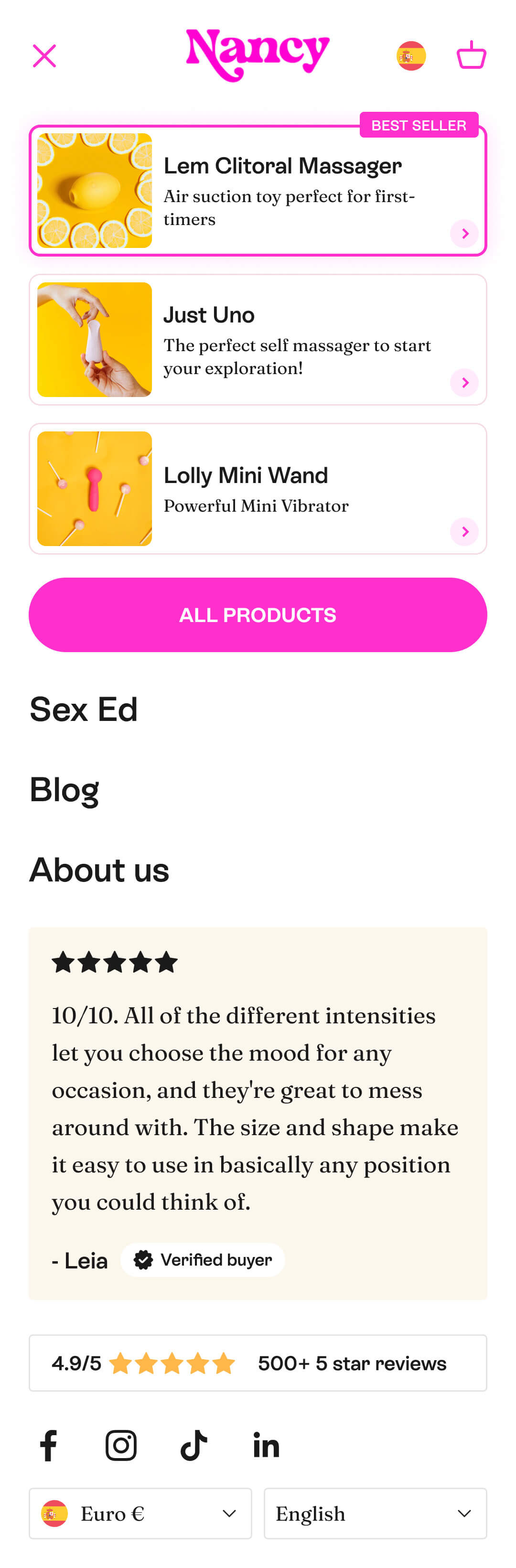 Menu example - Nancy